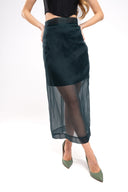 SKIRT DEEP GREEN SEA VEIL + INNER LINING SKIRT